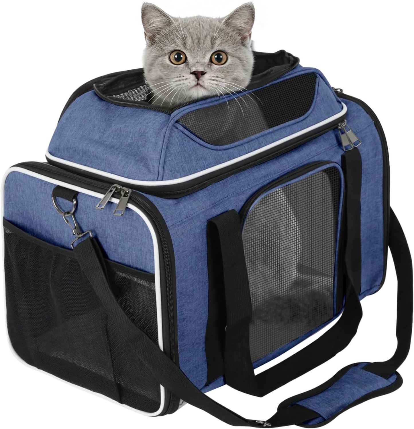 Vouwbare Katten Transporttas - Ademend Draagbare Box voor Huisdieren tot 8kg - Ideaal voor Dierenarts en Reizen met Katten en Honden