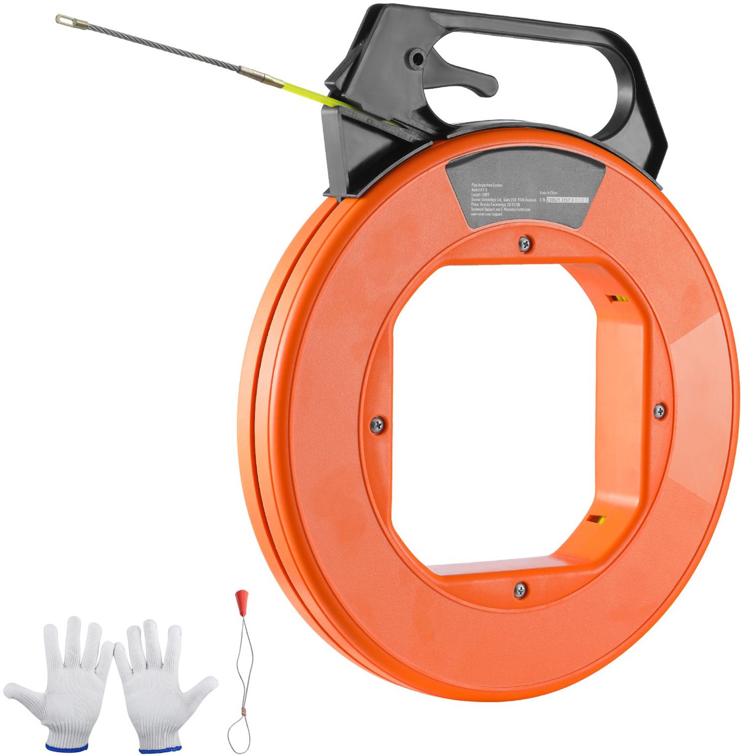 Kabeltrekveer- 30-5 m- 4-8 mm- glasvezelkabeltrekker met geoptimaliseerde behuizing en handgreep- gebruiksvriendelijk kabeltrekgereedschap- flexibel kabeltrekgereedschap voor muren en elektrische buizen- niet-geleidend