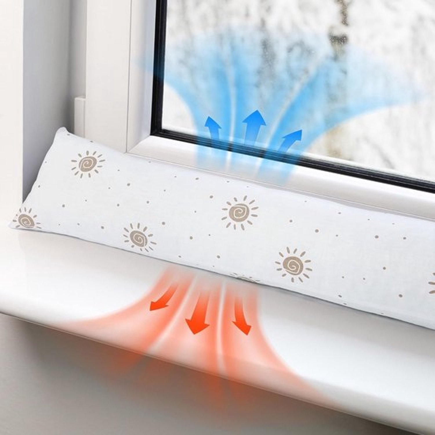 Isolerende tochtstopper voor deuren en ramen - Decoratieve tochtwering van katoen - Ideaal voor de kinderkamer en woonkamer - 90 cm