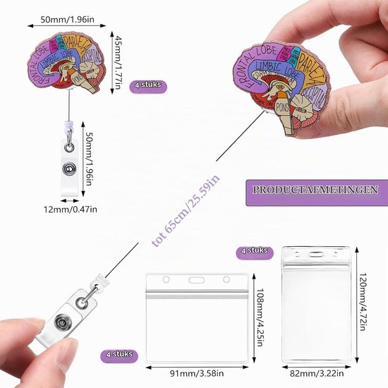 Nurse badge reel set met 4 stuks en 8 kaart houders voor verpleegkundigen en zorgprofessionals — afbeelding 4