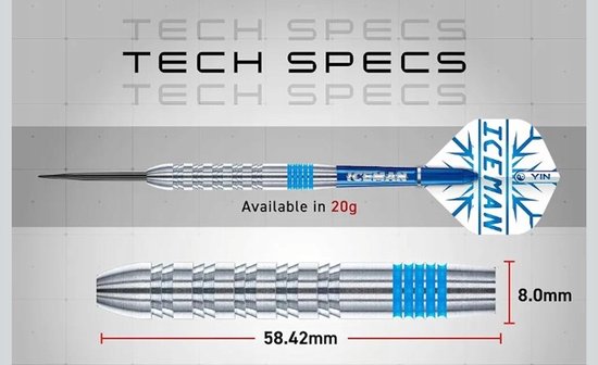 Red Dragon Gerwyn Price Iceman 20g Dartpijlen van Red Dragon — afbeelding 4