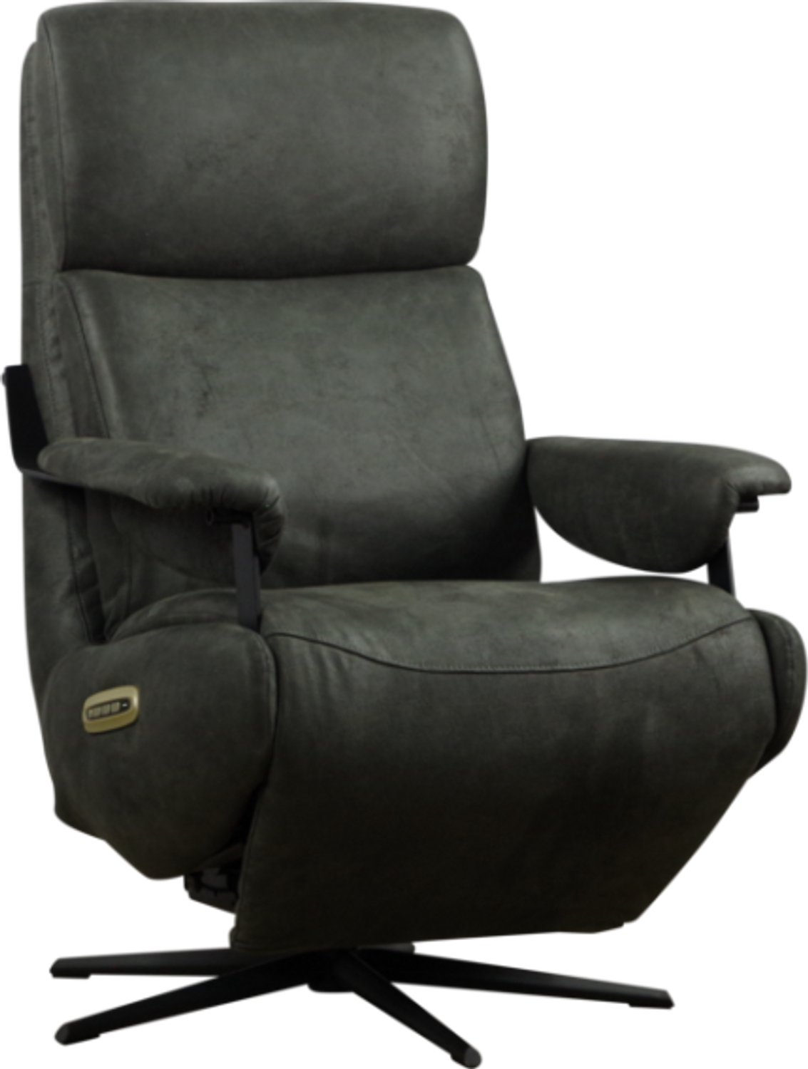 Meubelplaats Elektrische relaxfauteuil Theo - Bull Antraciet 67 - Zero Gravity - 3 motoren en accu Antraciet Antraciet