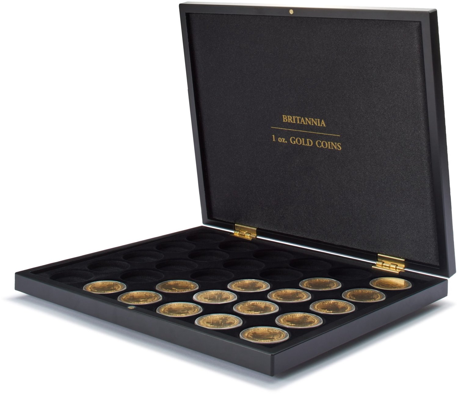 VOLTERRA - Muntkoffer - Uno - Presentatiekoffer voor 30 gouden munten ‘Britannia’ in capsules