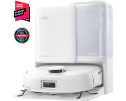 eufy Robotstofzuiger Omni E25 - HydroJet dweilsysteem - 20.000Pa zuigkracht - DuoSpiral borstels die ontklitten - CornerRover arm voor het schoonmaken van hoeken - Alles-in-1 station - Voor gezinnen met huisdieren en kinderen.