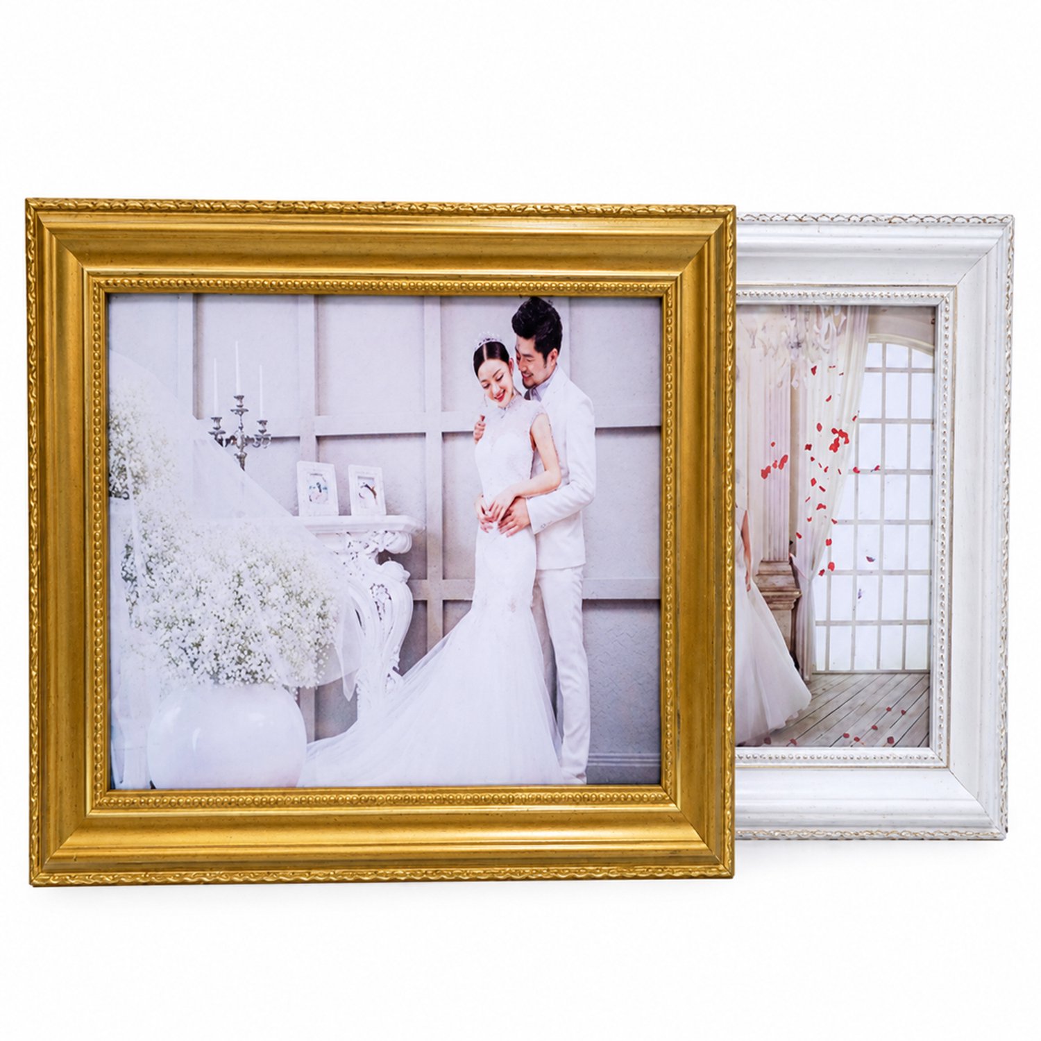 SWGOTA Gouden houten A4 fotolijst voor wandmontage voor een foto 21 x 29.7 cm