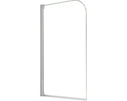 Aica badwand 75x140cm - draaibaar - 4mm helder veiligheidsglas - mat grijs
