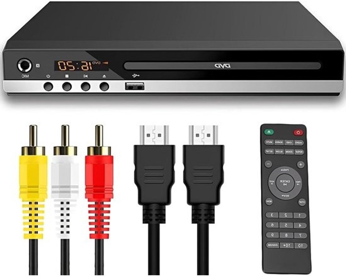Dvd-speler - Mediabox - Films kijken - Voor alle regio's - 1080p HD - Zwart