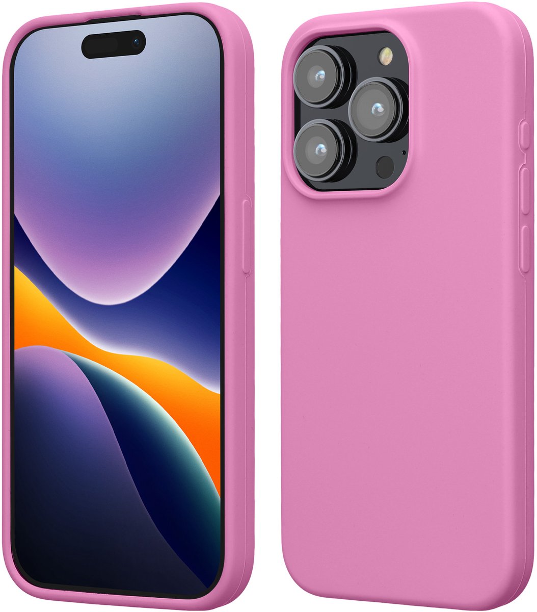 kwmobile Case voor iPhone 15 Pro - Slank TPU-Hoesje met Zachte Afwerking - In Roze lavendel