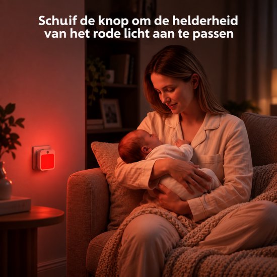 Namajunas 625 nm Rood LED Nachtlampje Stopcontact - 2 Stuks - Met Bewegingssensor - Dimbaar - Voor Babykamer, Slaapkamer, Gang en Trap van Namajunas — afbeelding 4
