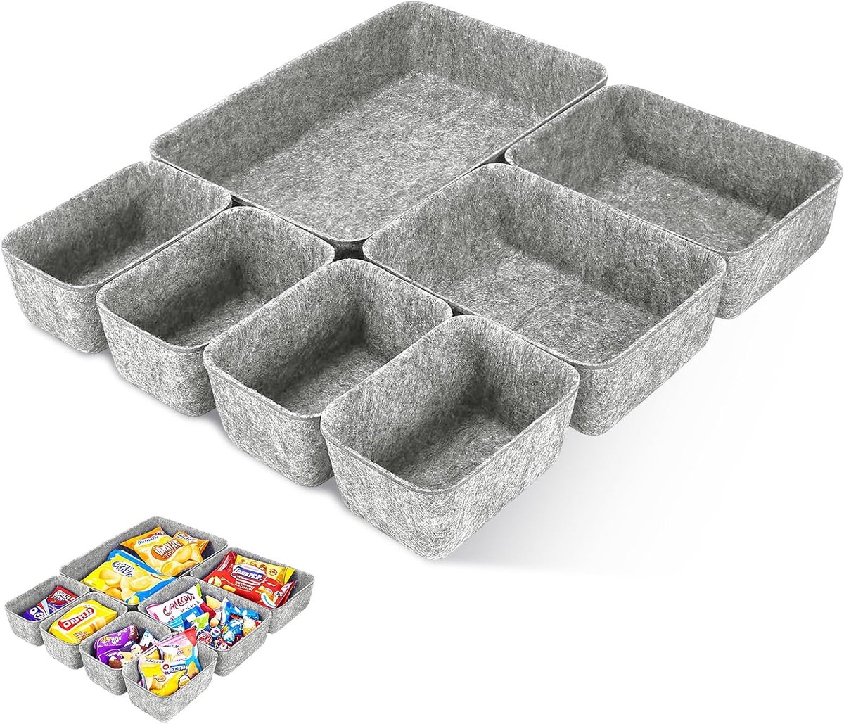 Bureau-organizer 7-delig - Vilt - Stapelbare opbergdozen - Bespaar bureau ruimte - ShopVlot