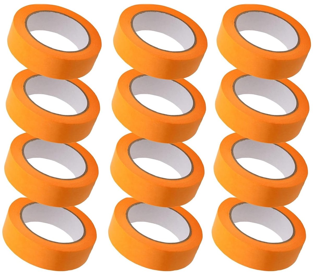 Gouden Maskingtape voor Schilderen, 12 Rollen van 30mm x 50m, Ideaal voor Muren, Meubels en Auto Reparaties
