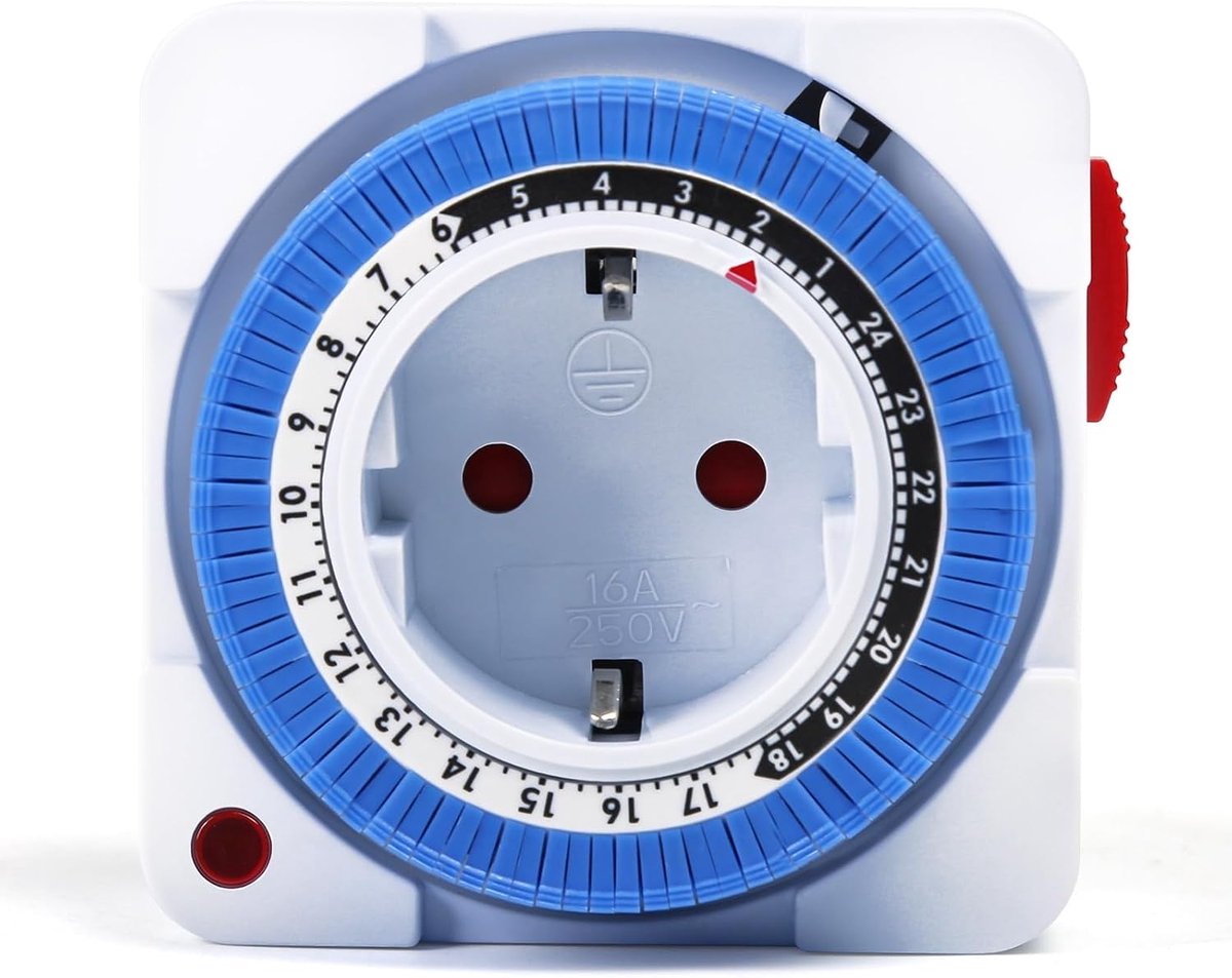 DEWIN Mechanical timer, outdoor timer 16A 24-hour timer connection 96 switching segments Programmable mechanical timer - ShopVlot