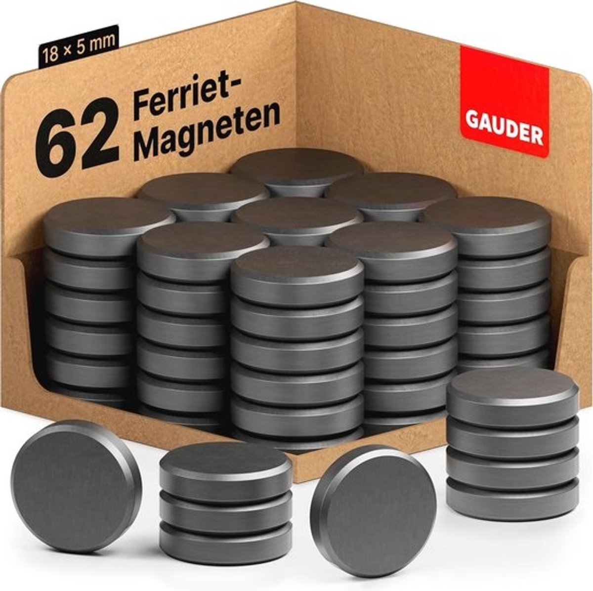 Magneten voor koelkast en whiteboards | Platte en schijfmagneten - 62 stuks