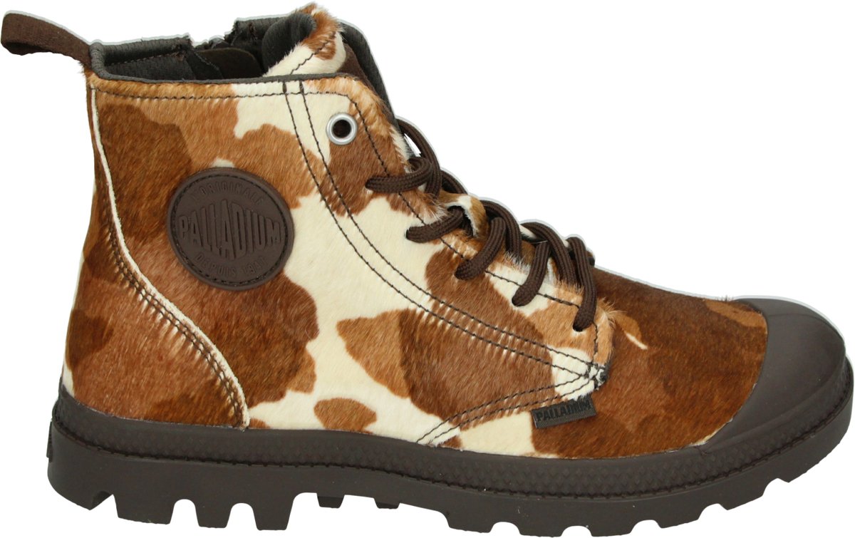 Palladium PAMPA HI ZIP PONY Hoge sneakersVeterbootsDames veterschoenenDames sneakersHalf-hoge schoenen Bruin