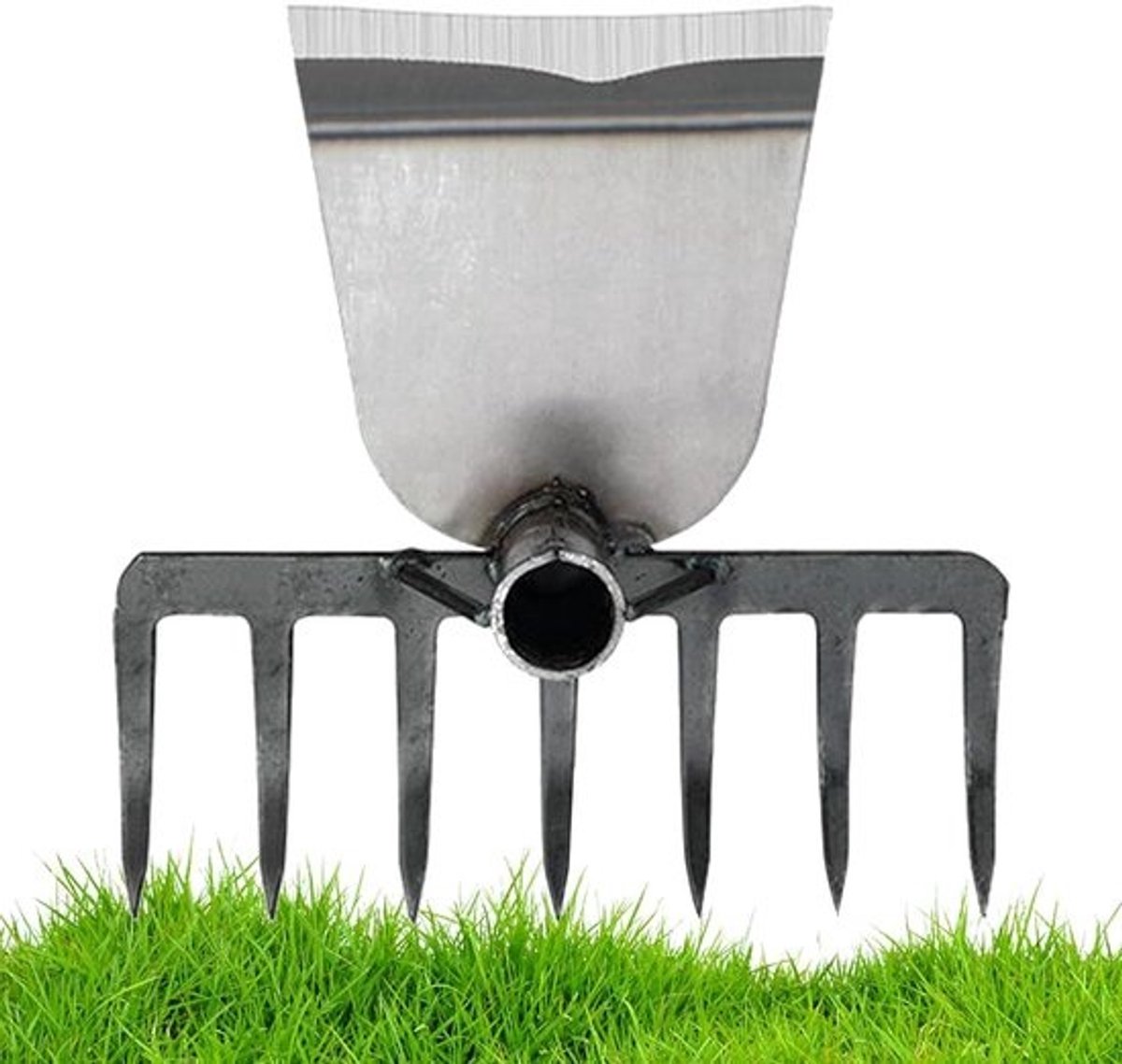 Tuinhark en handtrekker - Landschapsschraper en onkruidwieder - Voor gazononderhoud en bodembewerking - Robuust gelegeerd staal - 235 x 18 cm - 7 tanden