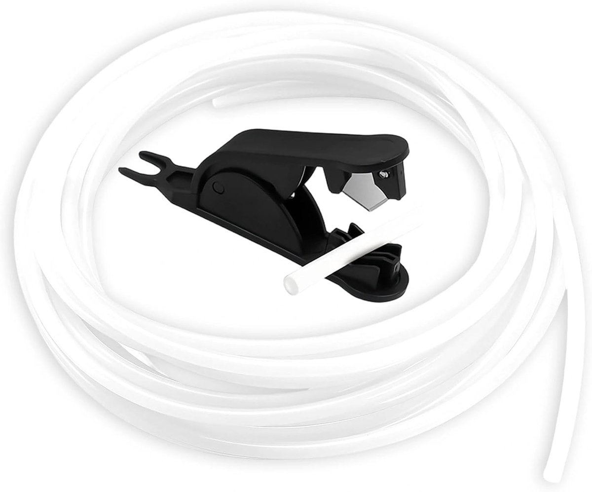 PTFE slang, 4 m filamentslang, PTFE Teflon tube met zwarte slangsnijder, wit, voor 1,75 mm 3D-printerfilament - ShopVlot