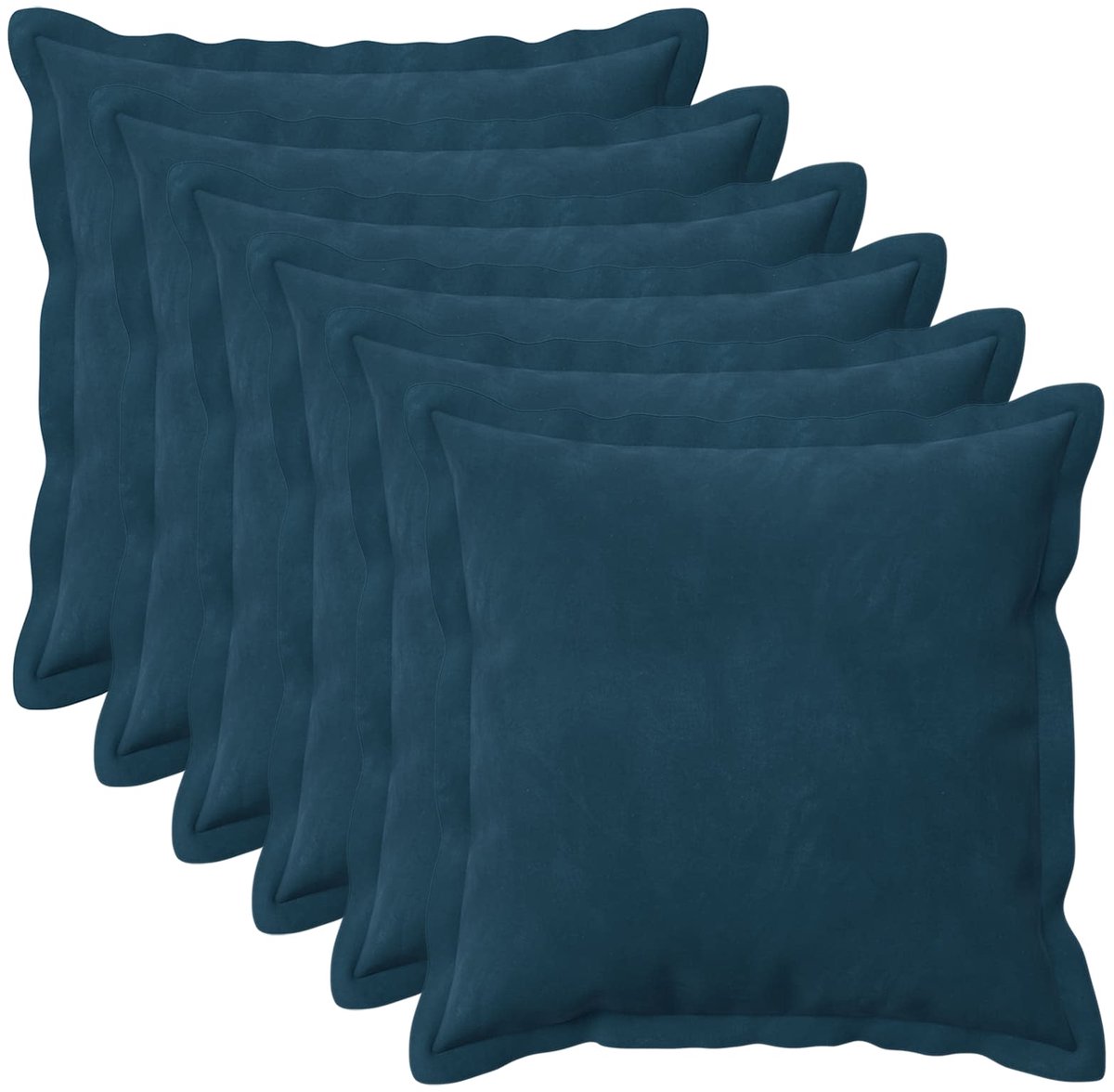 vidaXL Dekenkussen - 6 - st - HOUTEN - Blauw - 45 - x - 45 - cm - fluweel