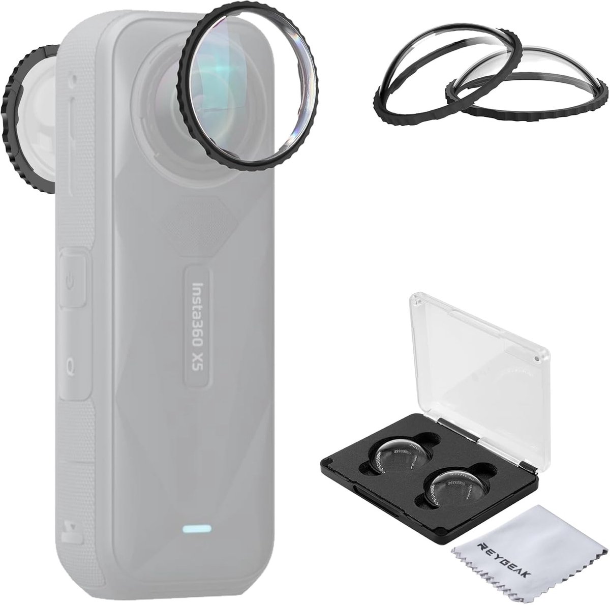 REYGEAK UV Filter for Insta360 X5, Double-Sided Multilayer Coating, Aluminum Frame, Multi-Coated HD Optical Glass - ShopVlot
