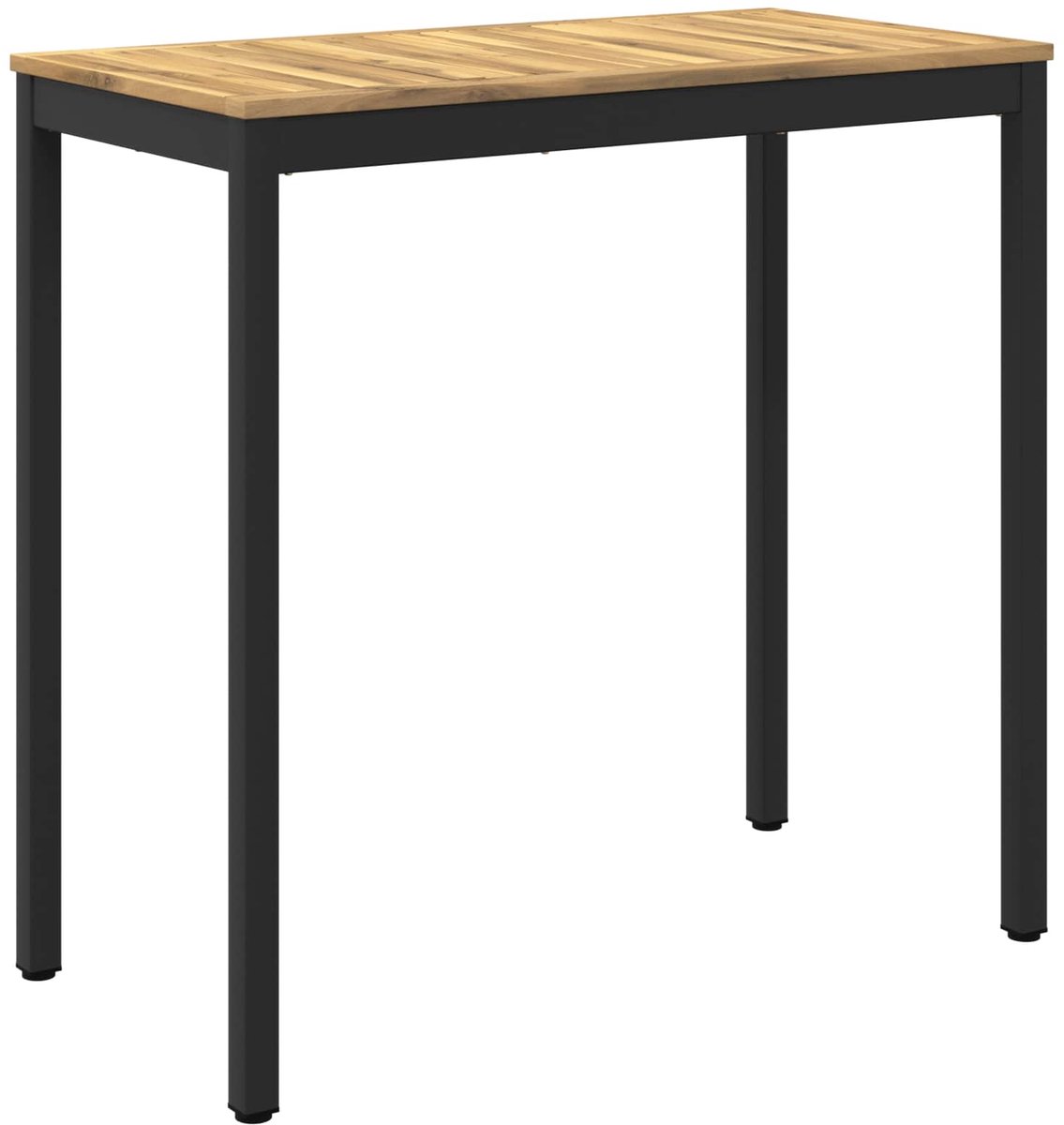 vidaXL Tuin - Bar - Tafel - NAARDEN - Whitewash - en - zwart - 108,5 - x - 55 - x - 105 - cm Whitewash en zwart