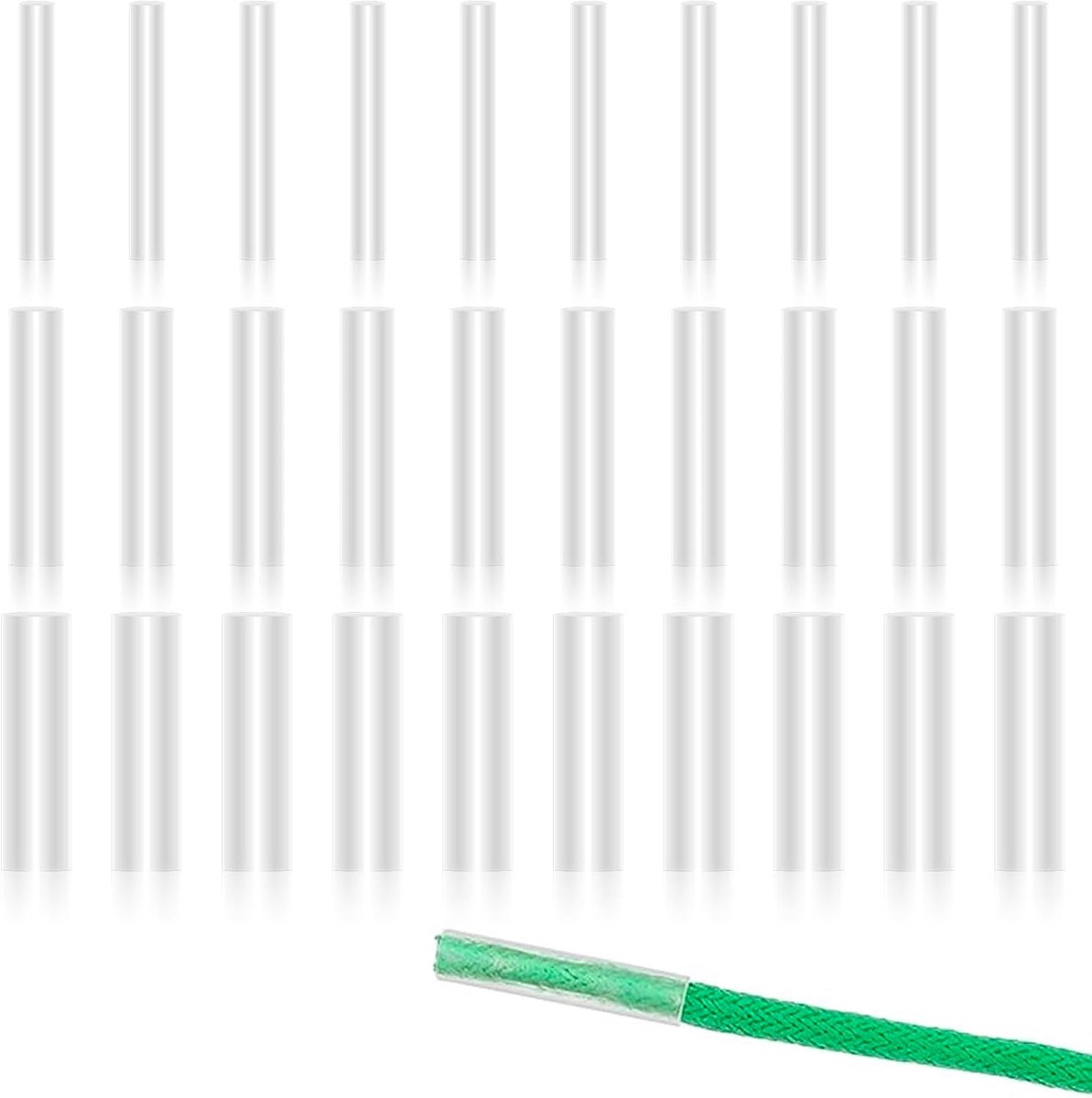 Pack of 90 Lace Up Tips in 3 Sizes, Invisible Lace Shrink Tubes, Transparent Heat Shrink Tubes/Transparent Repair - ShopVlot