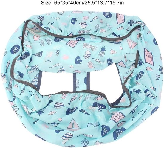 Babyzitjehoes Winkelwagen - Stoelkussen Kinderstoel - Hygiënisch Zitten - Machinewasbaar Opvouwbaar - 65 x 35 x 40 cm - Blauw — afbeelding 4