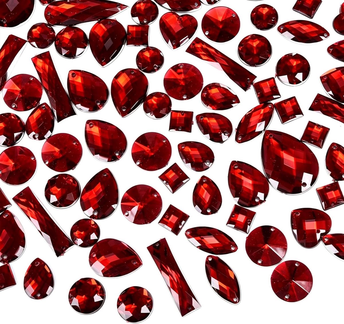 Strassstenen om op te Naaien 180-200 Stuks Gemengde Vormen voor Kleding, Kristal Decoraties voor Jurken, Schoenen, Tassen en DIY, Platte Achterkant Naai Strass Set