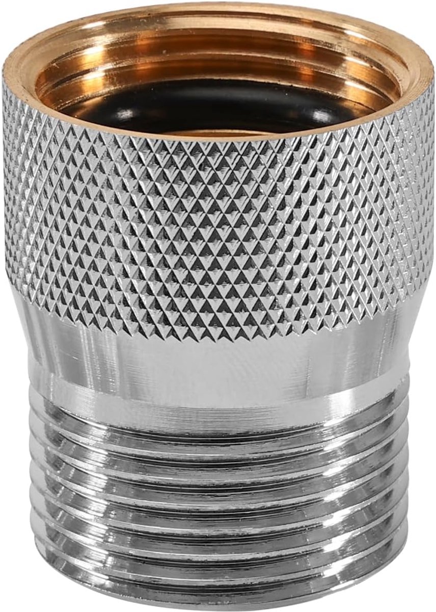 3/4 inch voor vaatwasser en wasmachine, messing verchroomd waterstopventiel, G3/4 IG x AG waterstop veiligheidsventiel, DN20 slangbeveiliging waterbesparend ventiel voor toevoerslang