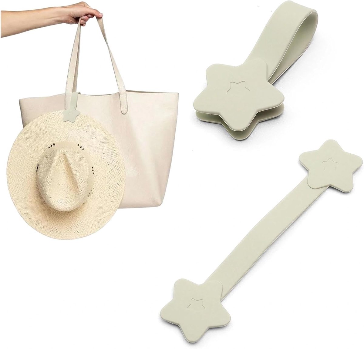 2 stuks magnetische hoedclips in stervorm, grijze magneetclips