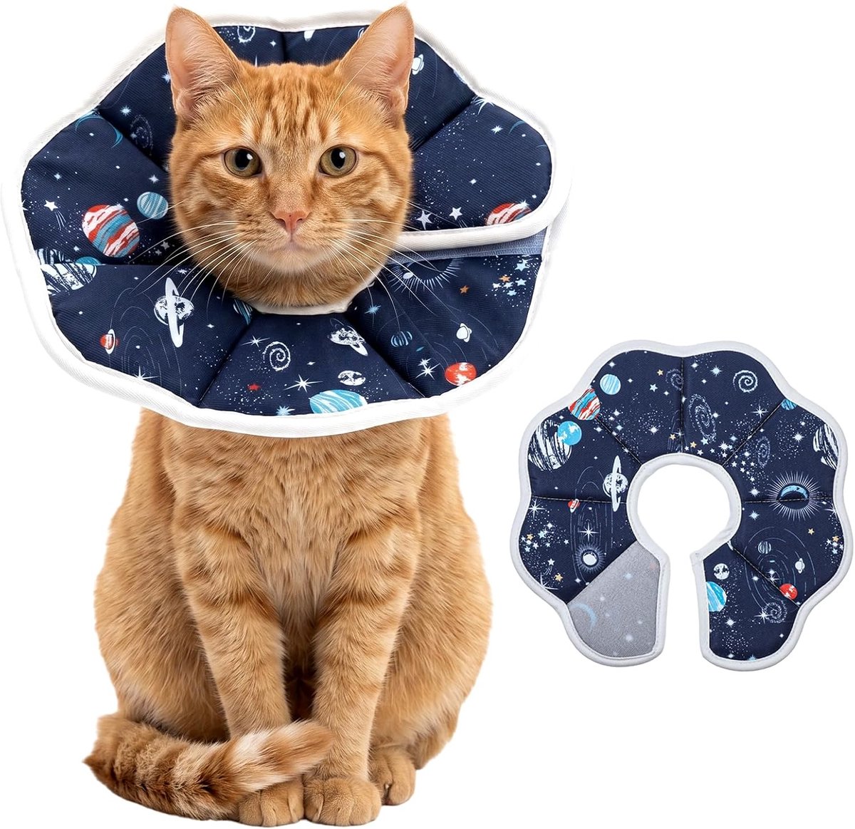 Kattenhalsband, verstelbaar, lekbescherming, kattenkraag, voor katten en kleine - ShopVlot