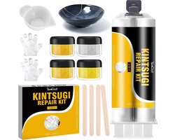 Kintsugi Kintsugi Kit Gold and Silver Powder, Ceramic Adhesive, Porcelain Repair and Decoration, Gypse, Glass Repair - ShopVlot