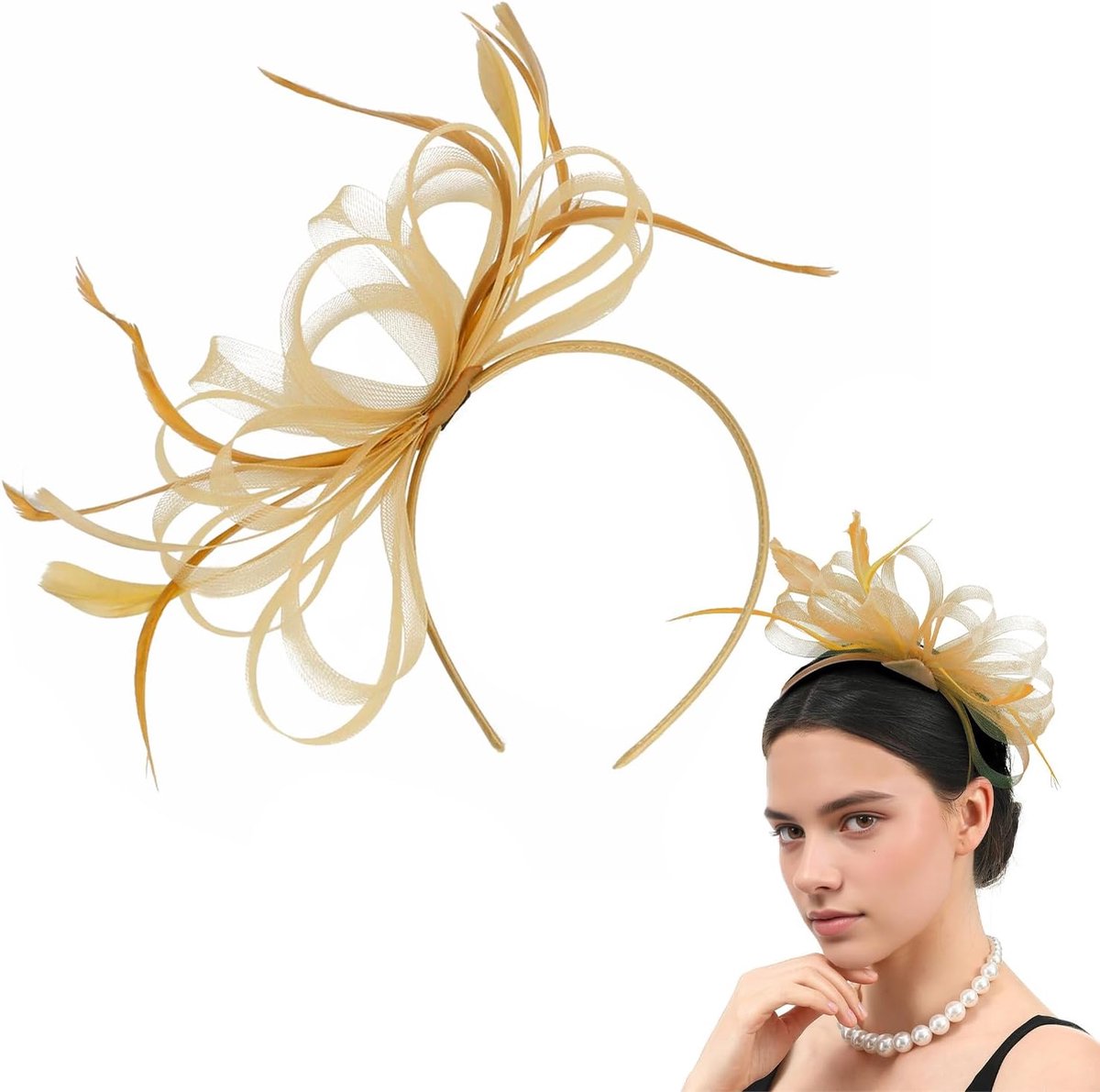 Fascinators voor bruiloften, dames fascinator hoed, retro veer, haarspeld, podium, catwalk, bruidshaaraccessoires voor cocktails, theekransjes, bruiloften, races