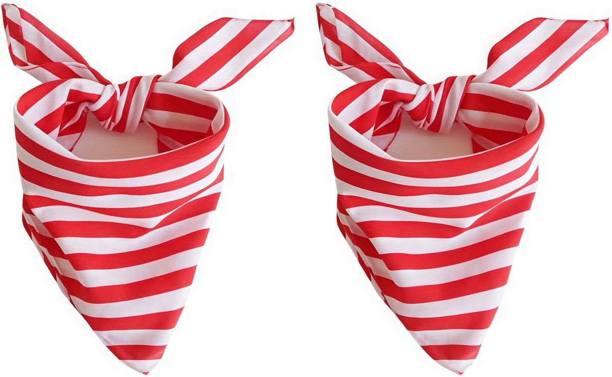Wit gestreepte colsjaal carnavalskostuum accessoireset 2 stuks, ronde sjaal voor Keulen carnaval, ideaal voor carnavalskostuum, straatcarnaval, themafeest en jecken