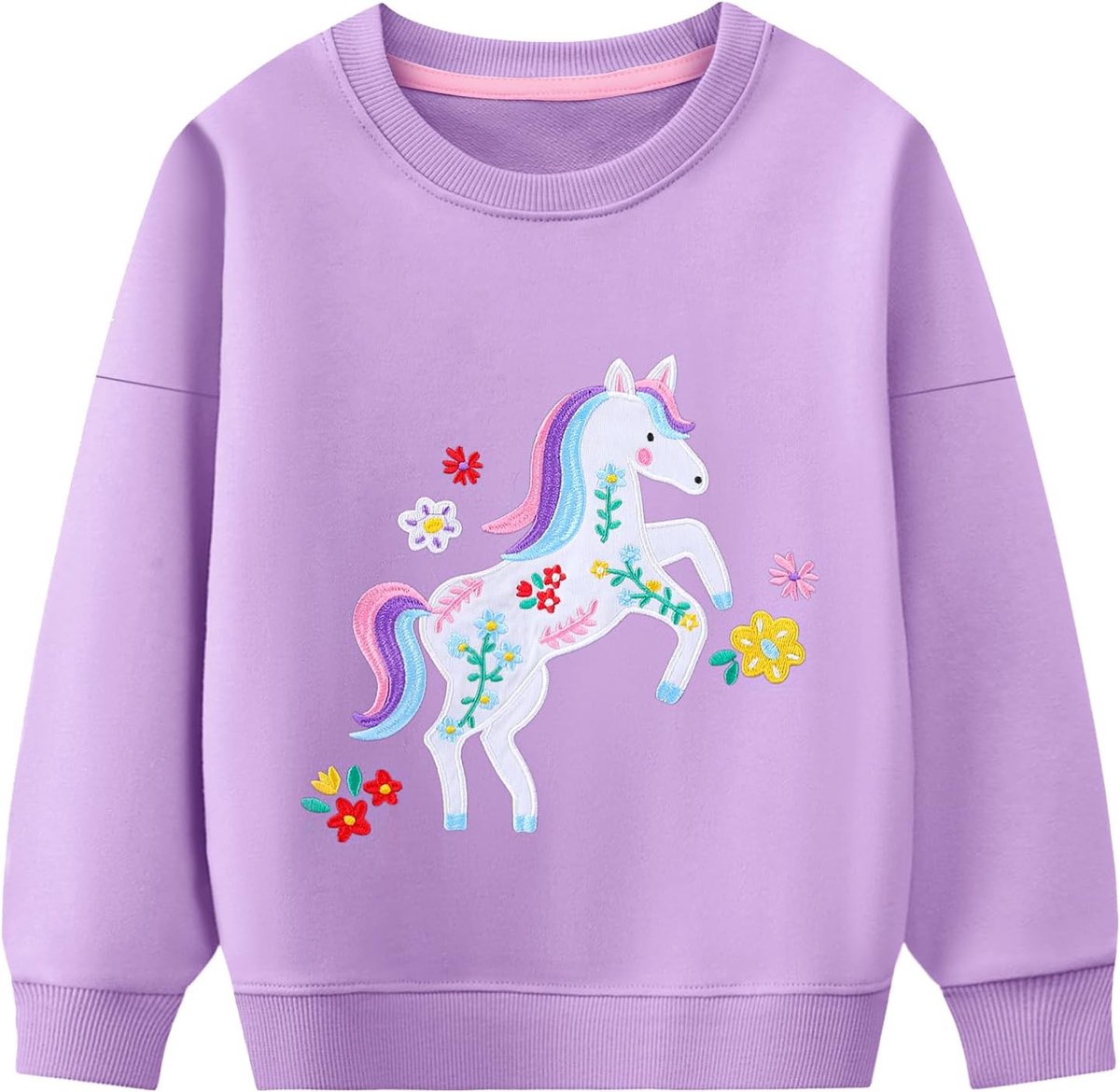 Sweatshirt Meisjes Kinder Trui Katoen Warm Langmouwen Shirt Casual Sport Sweatshirt Schattige Eenhoorn Print Kinderkleding Langmouwen Ronde Hals Topjes 2-8 Jaar