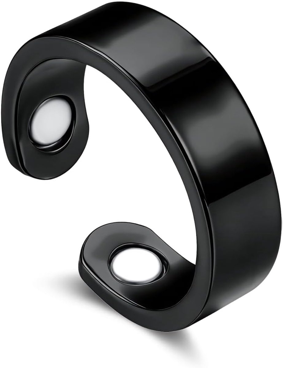 Ring, 2026 zilveren magnetische ring voor dames, anti-angst ring met magneten, enkel/bloem/hart/golven, verstelbare vitalring voor een betere slaap, magnetische ring voor