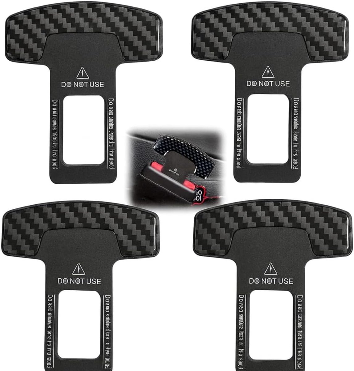 Set van 4 veiligheidsgordelclips, universele bevestigingen, 2,1 cm, voor auto's, SUV's, bedrijfsvoertuigen en tentoonstellingsvoertuigen, eenvoudige installatie