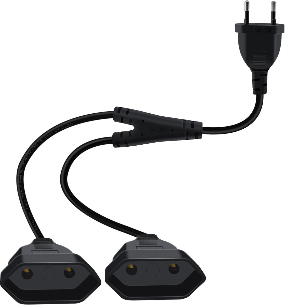 2 in 1 Verlengkabel 2.5 A 250 V Zwart 0.4 m