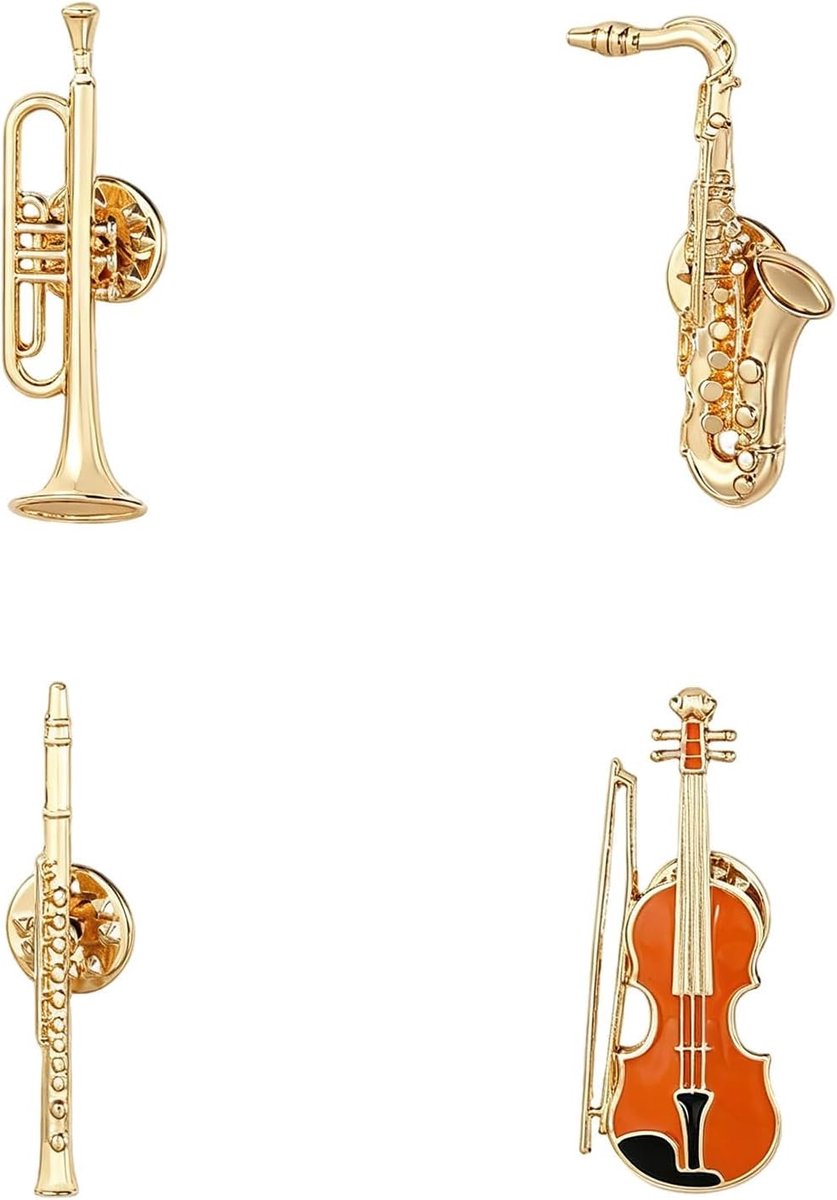 Broches Set Muziekbroche Fluit Saxofoon Trompet