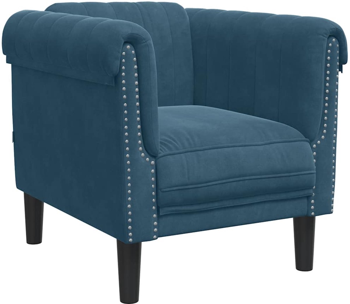 vidaXL Fauteuil - fluweel - blauw