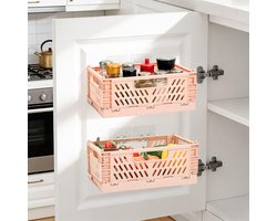 Zouwel Cabinet Organizer Kitchen, 2 Pieces, Self Adhesive Kitchen Storage and Organization, Foldable Kitchen Cabinet - ShopVlot