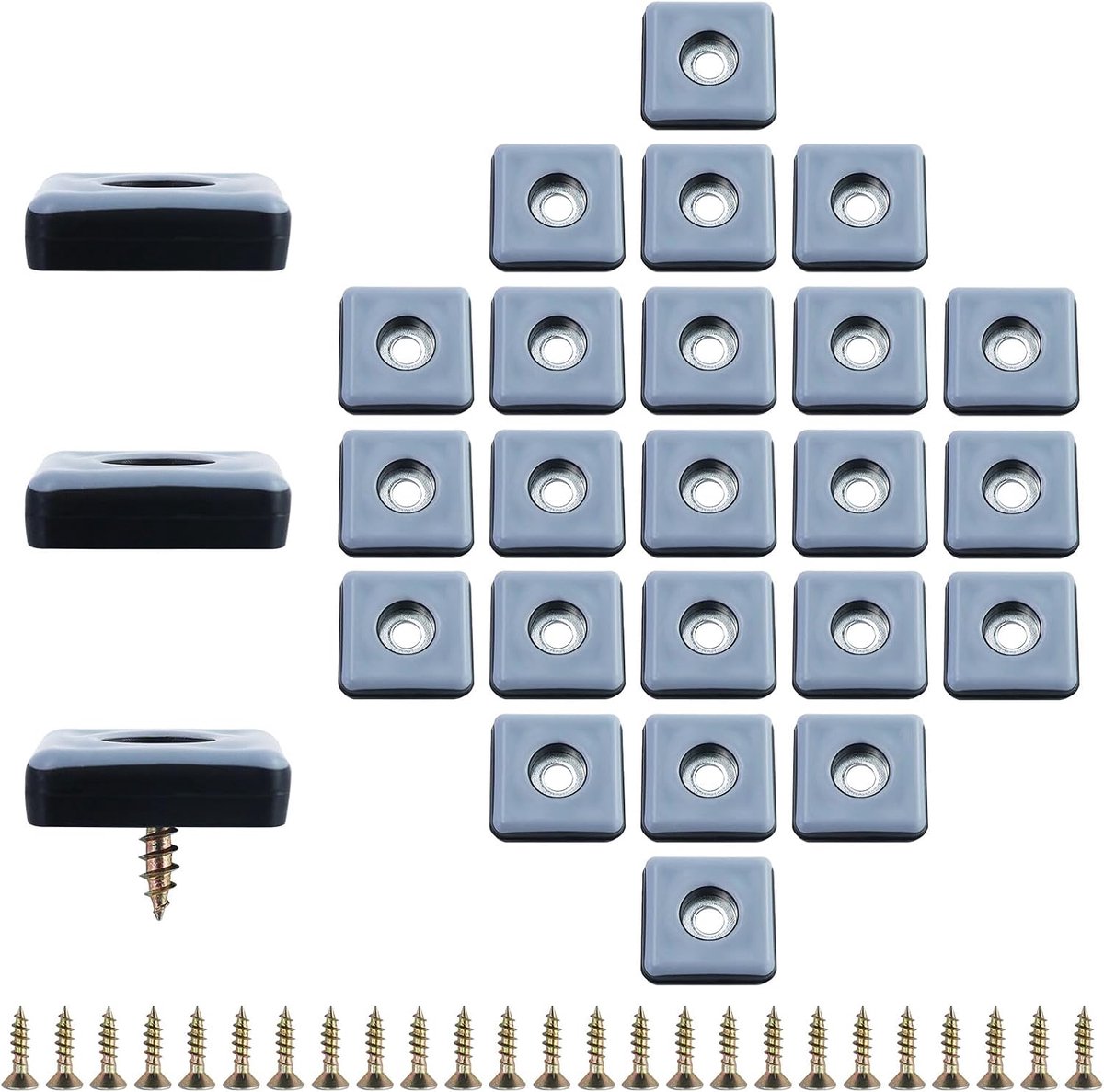 Teflon Glides 26 Pieces, Teflon Glides for Screwing Furniture Glides for Heavy Furniture Square Furniture Glides with - ShopVlot