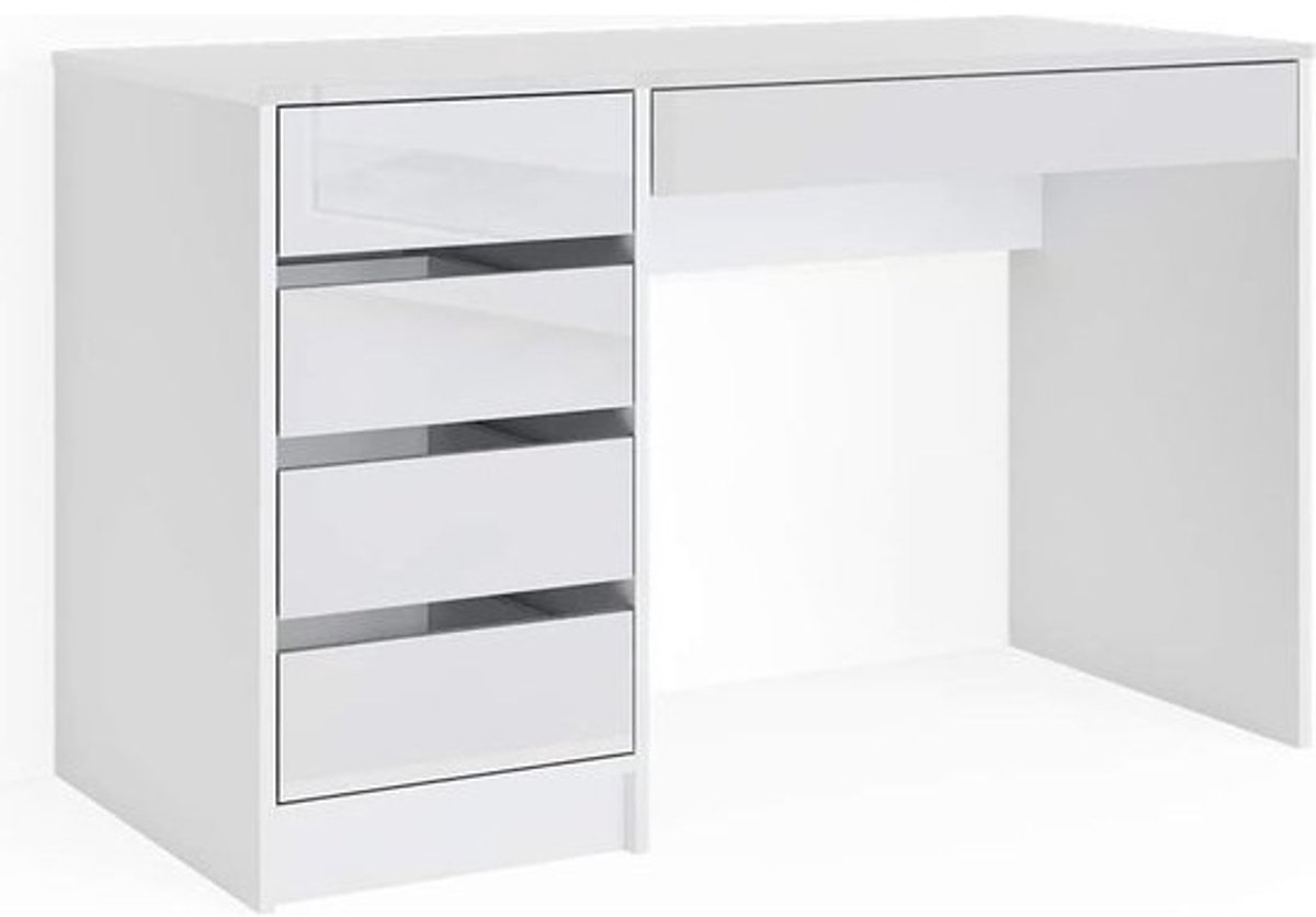 Witte hoogglans make-uptafel - Zonder spiegel - 120 cm