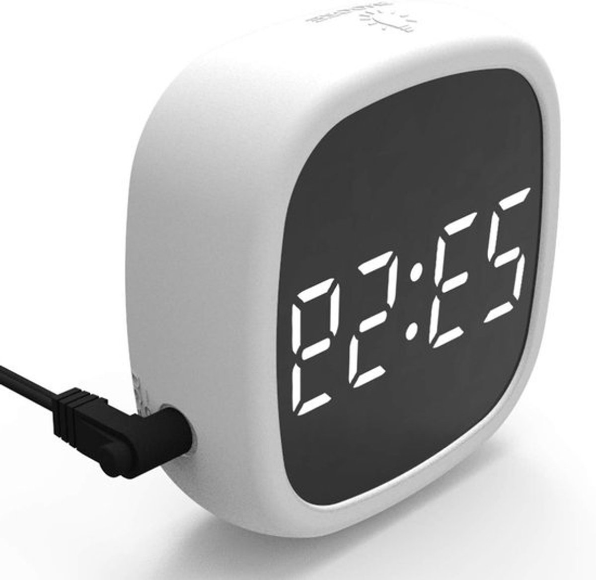 Digitale reiswekker - Slaaptimerklok - Wakker worden - Dimbaar scherm - 85x30x85MM - Wit