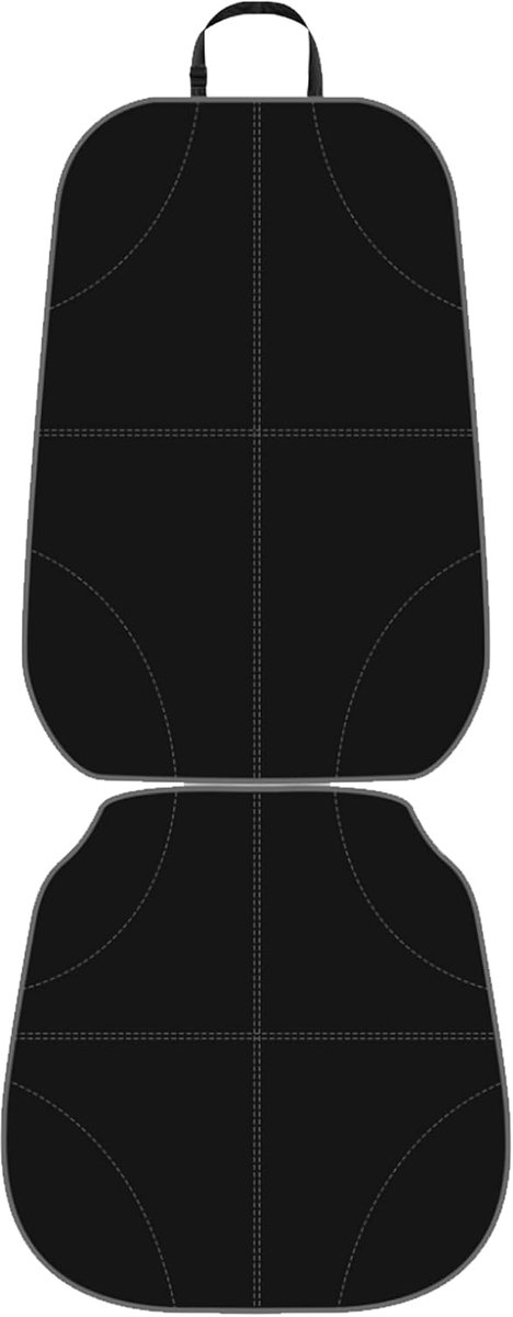 Kinderstoelonderlegger, 108 x 52 cm, geschikt voor de achterbank, autostoelbeschermer van 300D Oxford met pvc, waterdicht, antislip, met metalen gesp, zwart