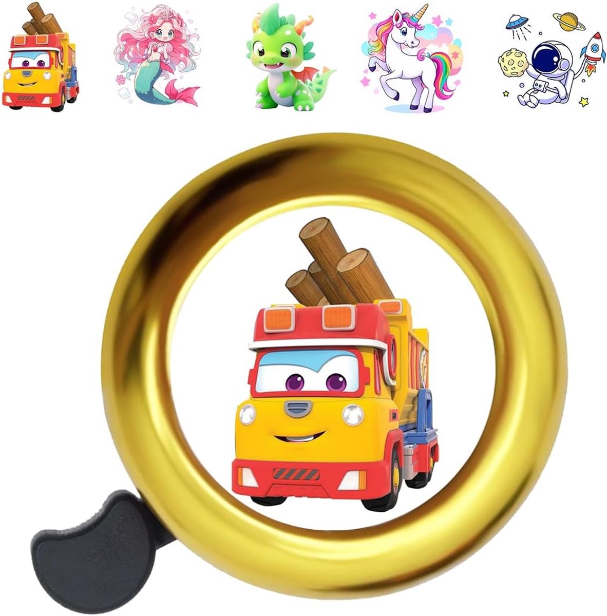 Fietsbel voor kinderen, kinderfietsbel voor jongens/meisjes, voor fiets, loopfiets, scooter, driewieler, mountainbike, kinderfietsbel, meisjes en jongens (bellen + 6 stickers)