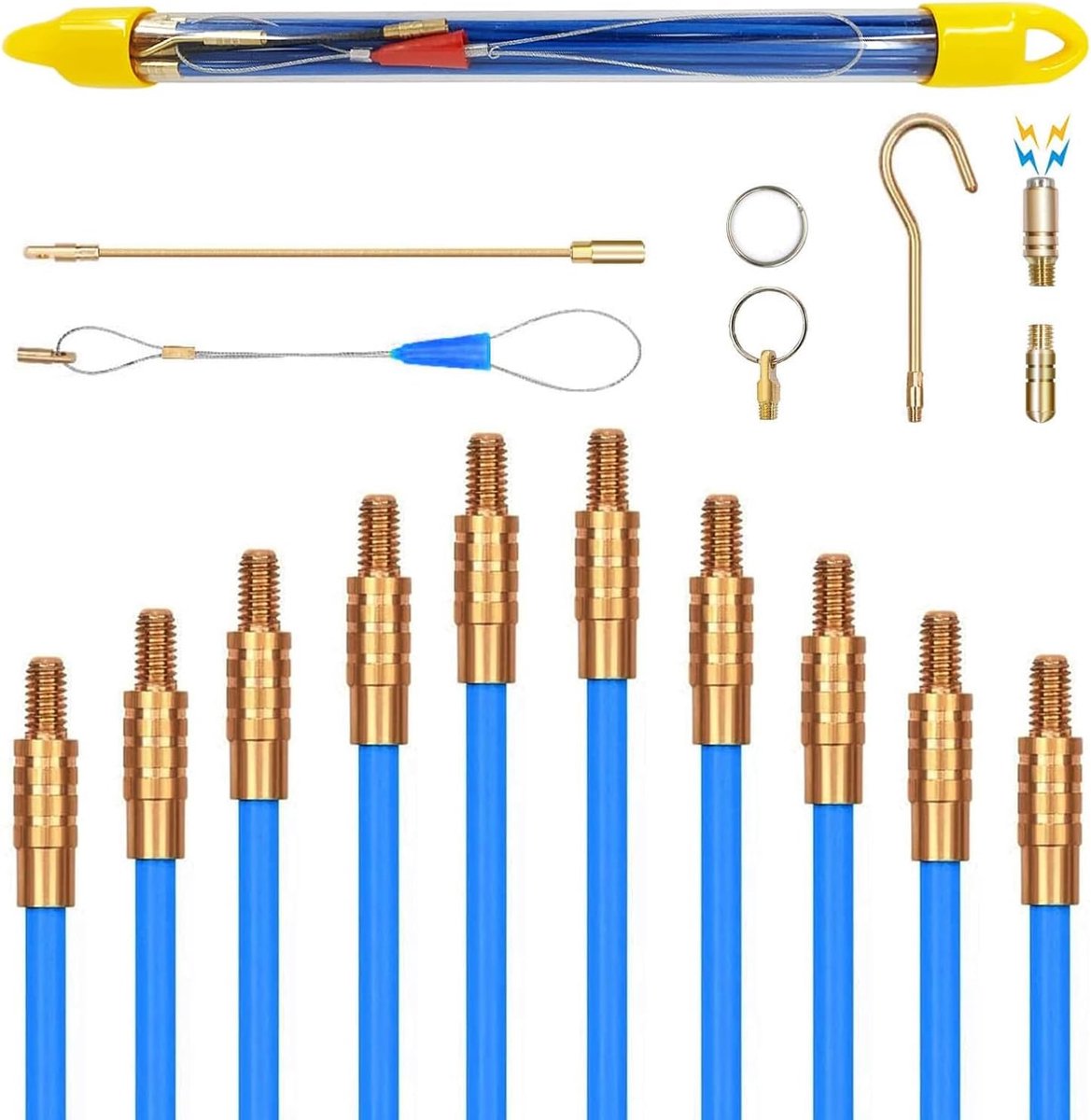 Professional Cable Entry, 4 mm, 33 cm, 10 Rods, Electric Probe for Empty Sleeves, TOOSOAR Flexible, Pull Device for - ShopVlot