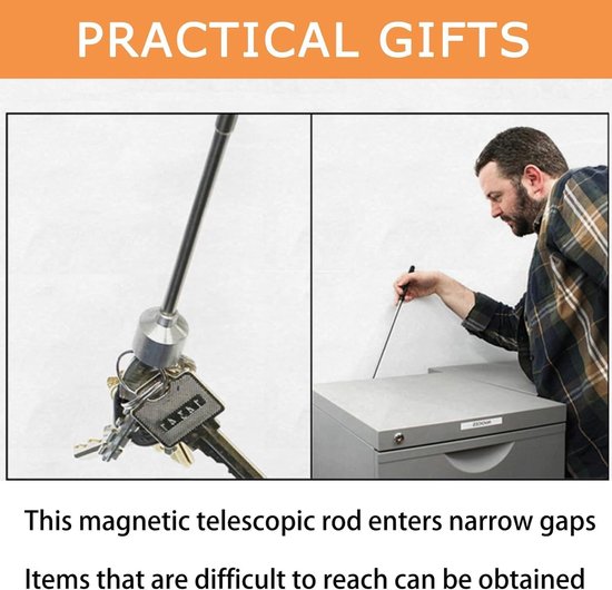 Telescopische Magnetische Verzameltool met Uittrekbare Stang van 64 cm en 1,5 lb Hechttool voor Schroeven en Moeren, Ideaal voor Klussen en Reparaties — afbeelding 3