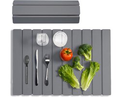 SnelShoppen - Meowoo Keuken Droogmat, Vouwbare Diatomiet Mat voor Aanrecht, Super Absorberend, Sneldrogend, Antislip, Donkergrijs, 40 x 60 cm