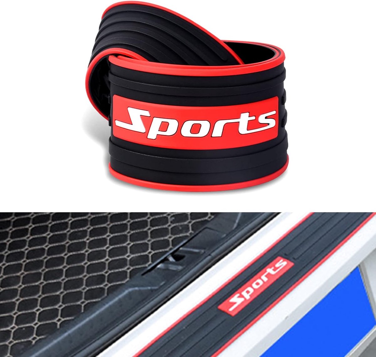 TUINCYN Achterbumperbescherming voor auto, 90 x 7,6 cm, rubber, universeel, krasbestendig, duurzame kofferbakklep - ShopVlot