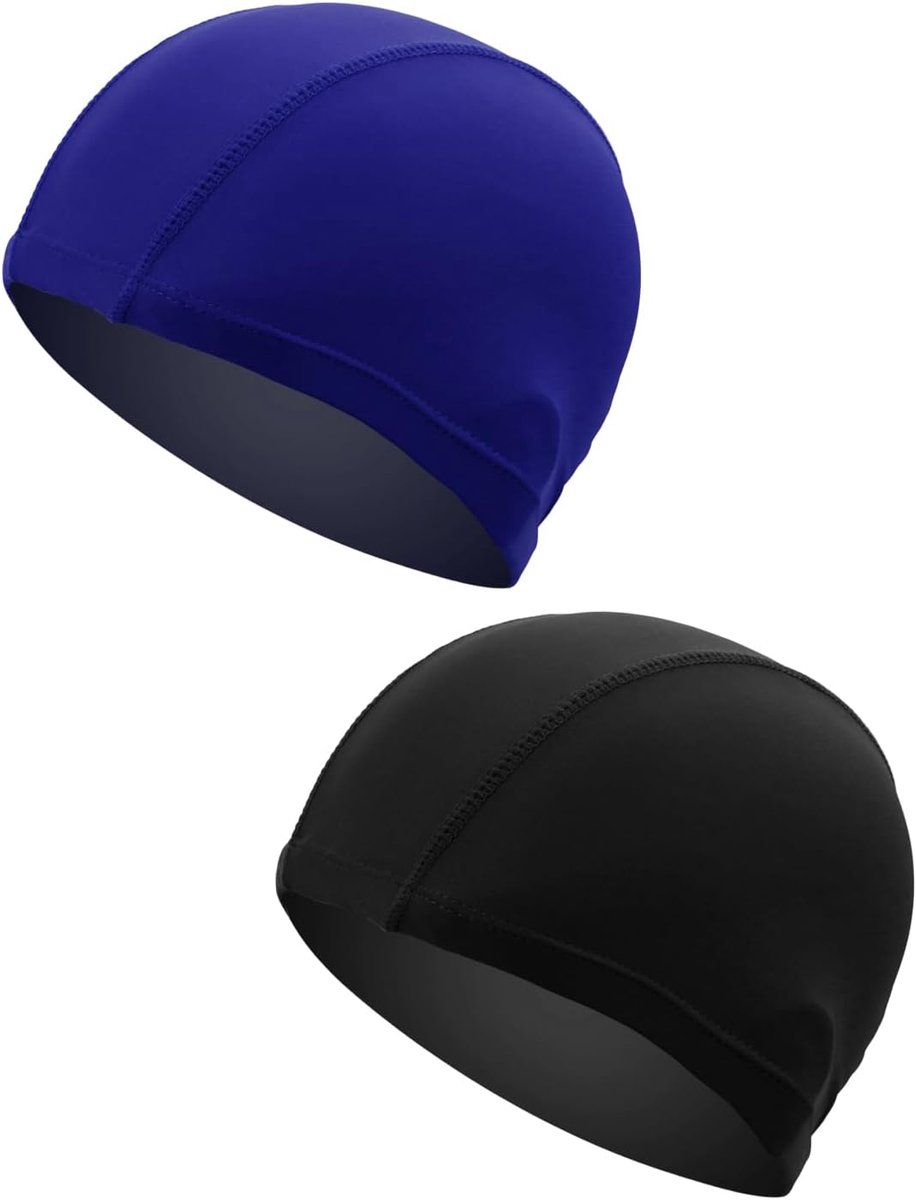 2 stuks - Unisex Volwassenen Lang Haar Elastische Stof Zwart & Blauw Set van Comfortabele Bescherming