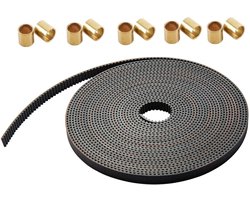 3D-printerriem GT2-riem 6 mm breed 2 mm pitch voor Creality Ender 3 3 Pro Ender 3 V2 Ender3 K1 CR-10 Anycubic Kobra 2 Kobra Max CNC en andere 3D-printers (10M + 10 koperklemmen)